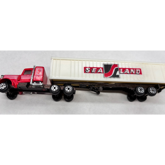 Vintage HO Scale 1/87 Die cast SEALAND SL Semi Truck, Red Tractor Trailer l - Picture 8 of 11